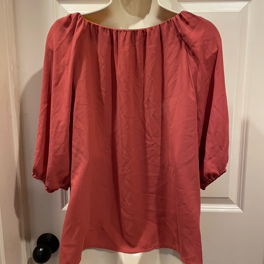 Ann Taylor deep coral blouse NWT medium